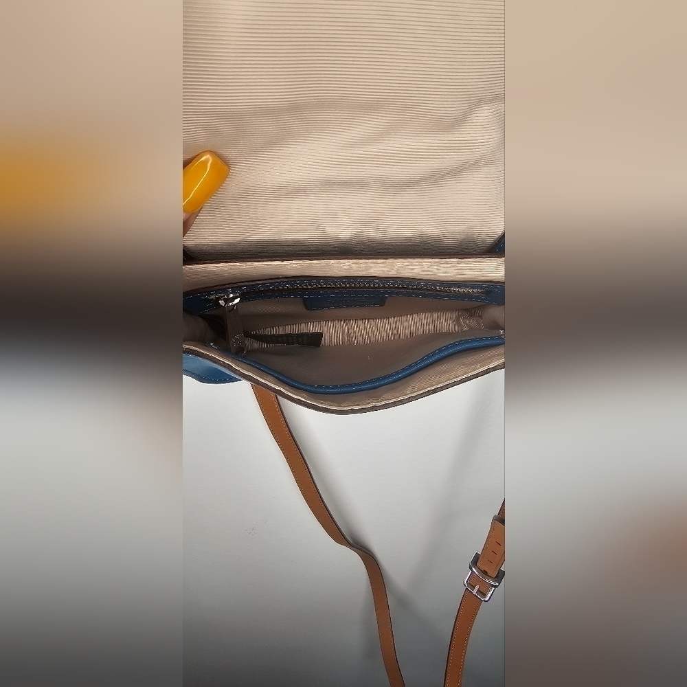 Ralph Lauren Blue Leather Mini Messenger Crossbody Bag - Picture 12 of 15